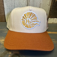 Hermosa Beach CLASSIC LOGO 5 Panel Mid Profile Cap - Rust Brown/Natural