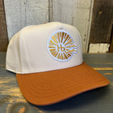 Hermosa Beach CLASSIC LOGO 5 Panel Mid Profile Cap - Rust Brown/Natural