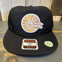 Hermosa Beach CLASSIC LOGO 100% Recycled Pro Style Baseball Cap - Black ♻️