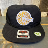 Hermosa Beach CLASSIC LOGO 100% Recycled Pro Style Baseball Cap - Black ♻️