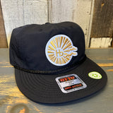 Hermosa Beach CLASSIC LOGO 100% Recycled Pro Style Baseball Cap - Black ♻️