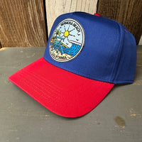 Hermosa Beach SHOREFORNT 5 Panel Mid Profile Cap - Navy/Red