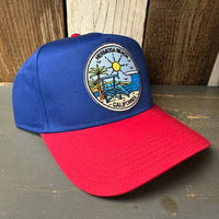 Hermosa Beach SHOREFORNT 5 Panel Mid Profile Cap - Navy/Red