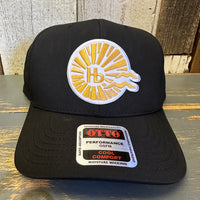 Hermosa Beach CLASSIC LOGO - "OTTO COMFY FIT" 6 Panel Mid Profile Baseball Cap - Black