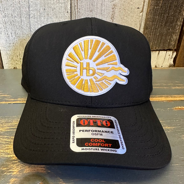 Hermosa Beach CLASSIC LOGO - "OTTO COMFY FIT" 6 Panel Mid Profile Baseball Cap - Black