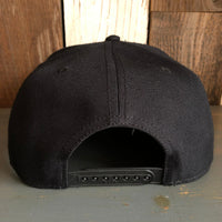 Hermosa Beach ROPER "OTTO SNAP" 5 Panel Mid Profile Snapback Hat - Black