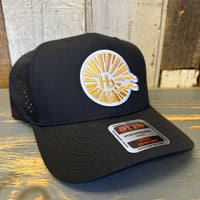 Hermosa Beach CLASSIC LOGO - "OTTO COMFY FIT" 6 Panel Mid Profile Baseball Cap - Black