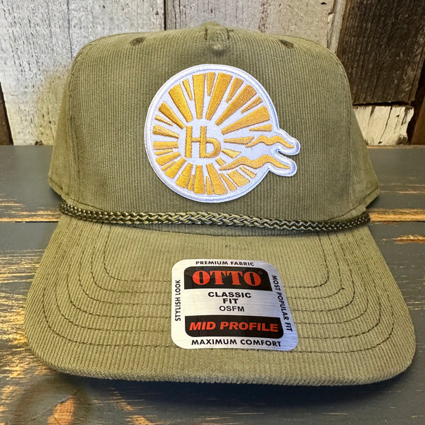 Hermosa Beach CLASSIC LOGO Corduroy Baseball Cap - Olive Green