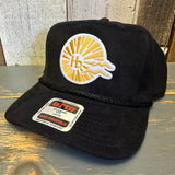 Hermosa Beach CLASSIC LOGO 5 Panel Mid Profile Baseball Cap - Black