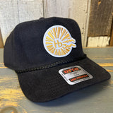 Hermosa Beach CLASSIC LOGO 5 Panel Mid Profile Baseball Cap - Black
