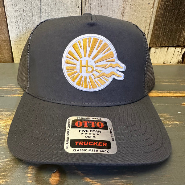 Hermosa Beach CLASSIC LOGO Mid Profile Trucker Hat - Charcoal Grey
