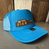Hermosa Beach PIER AVE High Crown Trucker Hat - Turquoise Blue