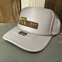 Hermosa Beach PIER AVE High Crown Trucker Hat - Grey (Curved Brim)