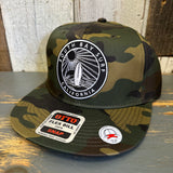 SOUTH BAY SURF (Black Patch) 6 Panel FLEX BILL Snapback Hat - Camo