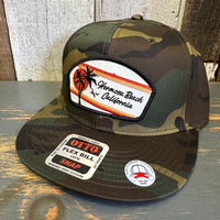 Hermosa Beach RETRO SUNSET 6 Panel Snapback Hat - Camo