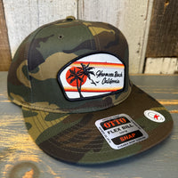 Hermosa Beach RETRO SUNSET 6 Panel Snapback Hat - Camo