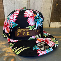 Hermosa Beach PIER AVE Hawaiian Pattern 6 Panel Mid Profile Snapback Hat - A ‘o ia