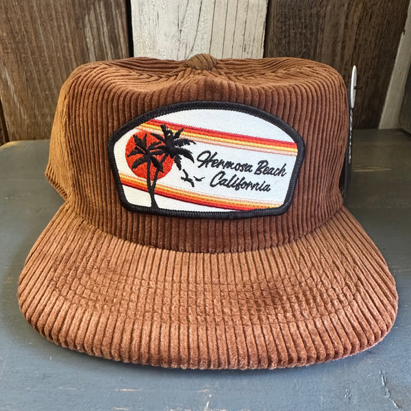 Hermosa Beach RETRO SUNSET Vintage Corduroy Hat - Coyote Brown