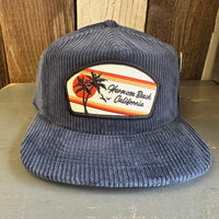 Hermosa Beach RETRO SUNSET Vintage Corduroy Hat - Blue
