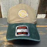 Hermosa Beach CLASSIC MINI LOGO Low Profile Dad Hat - Dark Green/Khaki