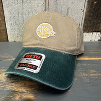Hermosa Beach CLASSIC MINI LOGO Low Profile Dad Hat - Dark Green/Khaki