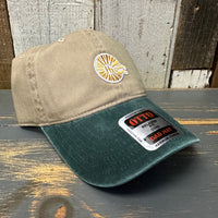 Hermosa Beach CLASSIC MINI LOGO Low Profile Dad Hat - Dark Green/Khaki