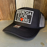 Hermosa Beach HERMOSA IS FOR LOVERS High Crown Trucker Hat - Black (Curved Brim)