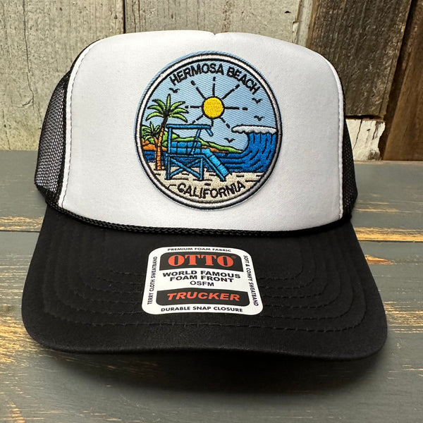 Hermosa Beach SHOREFRONT Trucker Hat - Black/White/Black