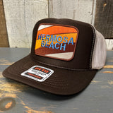 Hermosa Beach GOLF CART & YOGA PANTS High Crown Trucker Hat - Khaki/Brown