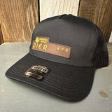 Hermosa Beach PIER AVE - 5 Panel Mid Profile Mesh Back Trucker Hat - Black