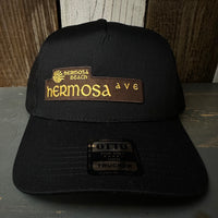 Hermosa Beach HERMOSA AVE - 5 Panel Mid Profile Mesh Back Trucker Hat - Black