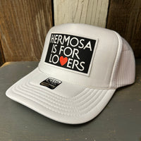 Hermosa Beach HERMOSA IS FOR LOVERS High Crown Trucker Hat - White