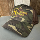 Hermosa Beach THE NEW STYLE 6 Panel Low Profile Trucker Hat - Camo/Brown Mesh