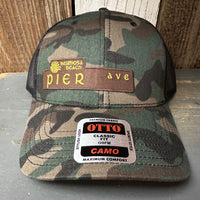 Hermosa Beach PIER AVE 6 Panel Low Profile Trucker Hat - Camo/Black Mesh