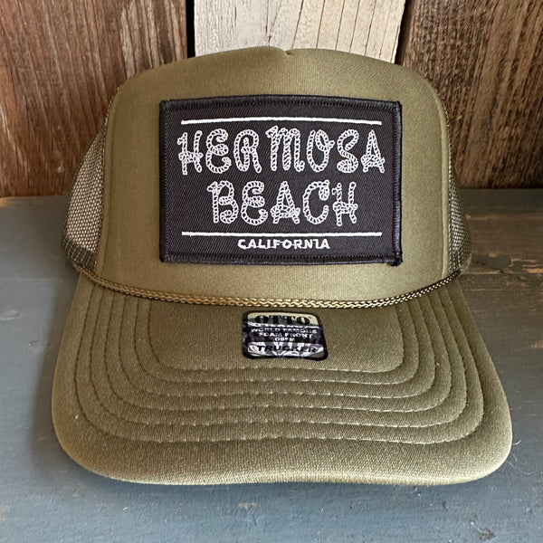 Hermosa Beach ROPER High Crown Trucker Hat - Olive
