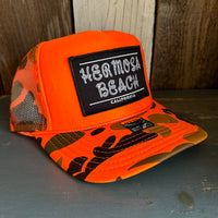 Hermosa Beach ROPER High Crown Trucker Hat - Neon Orange Hunters Camo