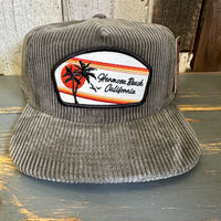 Hermosa Beach RETRO SUNSET Vintage Corduroy Hat - Olive Green