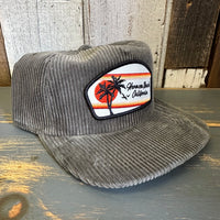 Hermosa Beach RETRO SUNSET Vintage Corduroy Hat - Olive Green