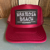 Hermosa Beach ROPER High Crown Trucker Hat - Burgundy Maroon