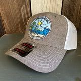 Hermosa Beach SHOREFRONT 6 Panel Low Profile Mesh Back Trucker Hat - Charcoal Grey/White