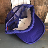 Hermosa Beach AS REAL AS THE STREETS High Crown Trucker Hat - Purple