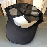 Hermosa Beach GOLF CARTS & YOGA PANTS Trucker Hat - Black/White/Black