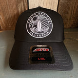 SOUTH BAY SURF (Navy Colored Patch) "OTTO FLEX" 6 Panel Low Profile Baseball Cap- Black