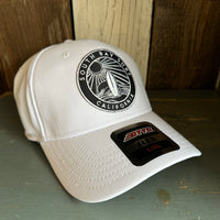 SOUTH BAY SURF (Navy Colored Patch) "OTTO FLEX" 6 Panel Low Profile Baseball Cap - White