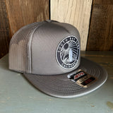 SOUTH BAY SURF (Navy Colored Patch) Trucker Hat - Charcoal Grey (Flat Brim)