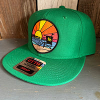 Hermosa Beach OBLIGATORY SUNSET :: 6-Panel Mid Profile Snapback Hat - Kelly Green