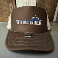 MANHATTAN BEACH PIER & ROUNDHOUSE High Crown Trucker Hat - Khaki/Brown
