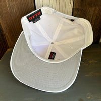 Hermosa Beach RETRO SUNSET 6 Panel Mid Profile Snapback Hat - White
