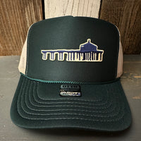 MANHATTAN BEACH PIER & ROUNDHOUSE High Crown Trucker Hat - Dark Green/Khaki