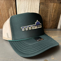 MANHATTAN BEACH PIER & ROUNDHOUSE High Crown Trucker Hat - Dark Green/Khaki